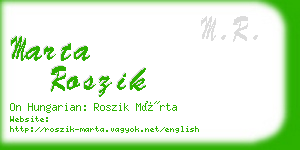 marta roszik business card